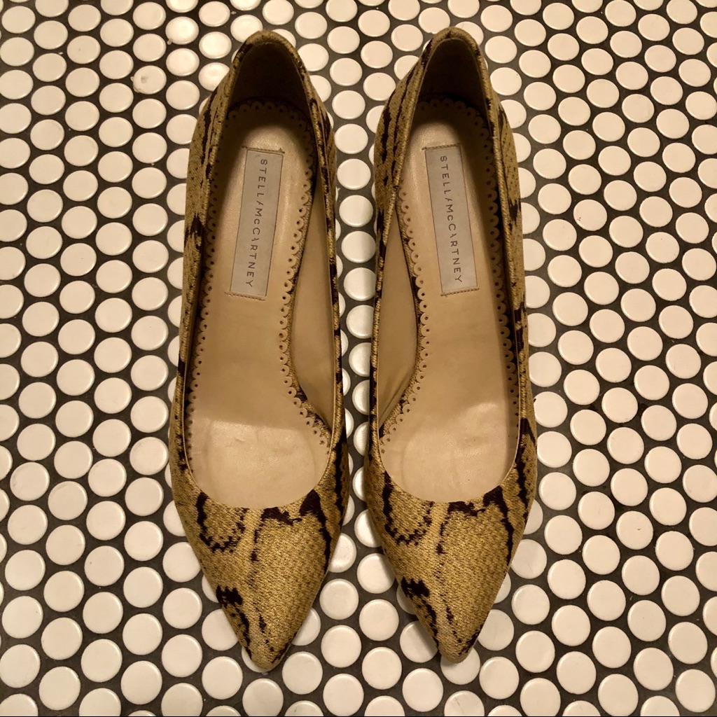 Stella Mccartney Vegan Gold Heels